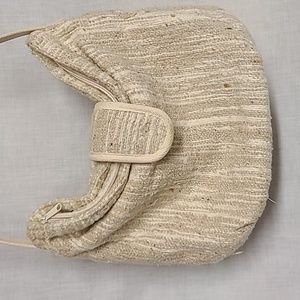 1990s Boho Neutral Chenile Tapestry Bag